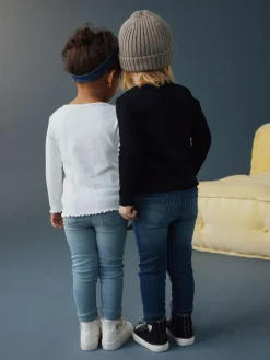 Next Mid Blue/Light Blue Denim 2 Pack Elasticated Waist Jeggings (3mths-7yrs)^ Multipacks|Jeans & Joggers