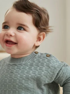 Next Baby Textured Knitted 100% Cotton Jumper and Leggings Set (0mths-3yrs)^BOY Baby Boys|Baby Boys