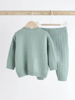 Next Baby Textured Knitted 100% Cotton Jumper and Leggings Set (0mths-3yrs)^BOY Baby Boys|Baby Boys