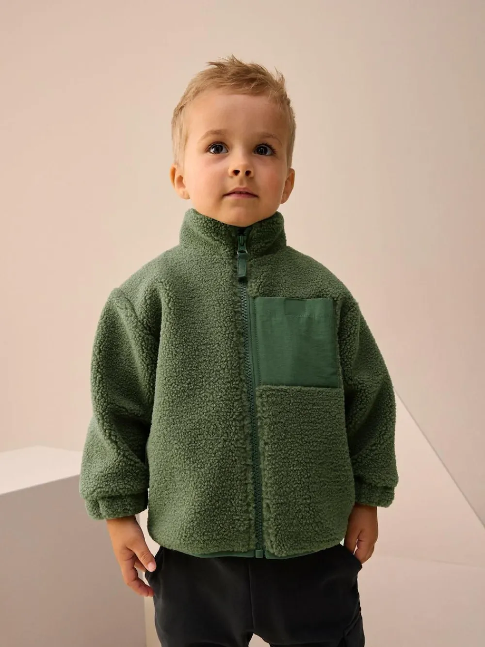 Next Minerals Plain Funnel Neck Fleece Zip Through Fleece (3mths-7yrs)^BOY Baby Winter Clothing|Sweatshirts & Hoodies
