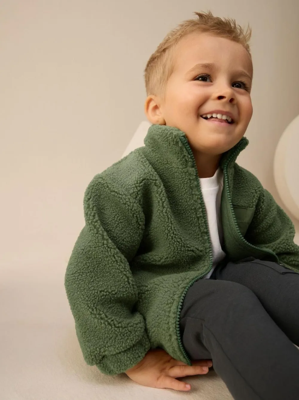 Next Minerals Plain Funnel Neck Fleece Zip Through Fleece (3mths-7yrs)^BOY Baby Winter Clothing|Sweatshirts & Hoodies