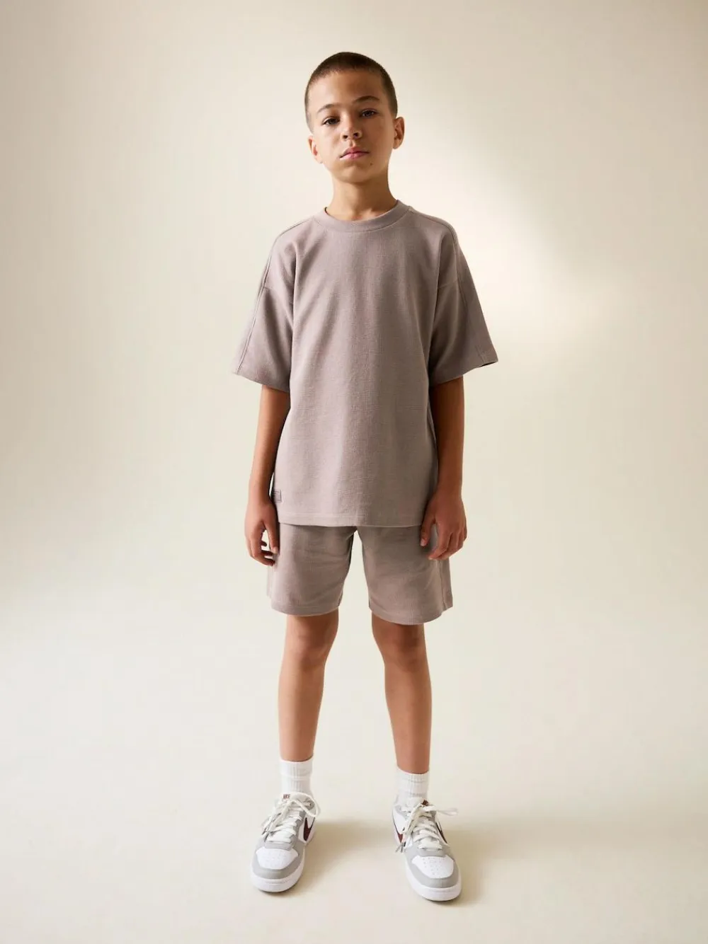 Next Textured Short Sleeve T-Shirt and Shorts Set (3-16yrs)^BOY Sets & Outfits|Sweatshirts & Hoodies