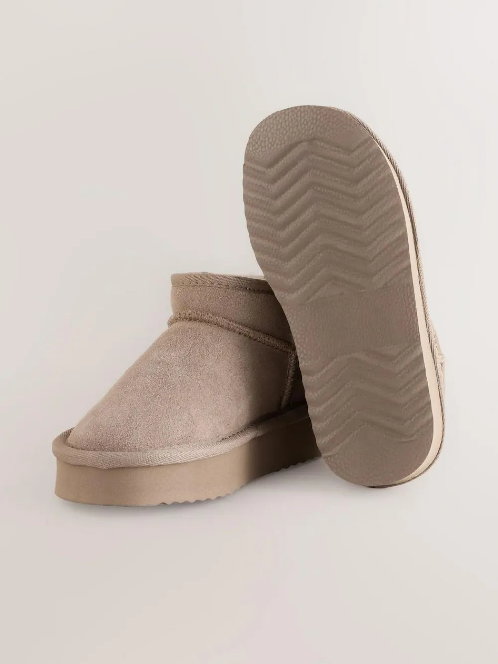 Hot Next Mink Standard Fit (F) Flatform Mini Warm Lined Water Repellent Suede Pull-On Boots