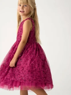 Miss Jacket with Tulle Appliqué and Printed Tulle Dress Set^ Dresses