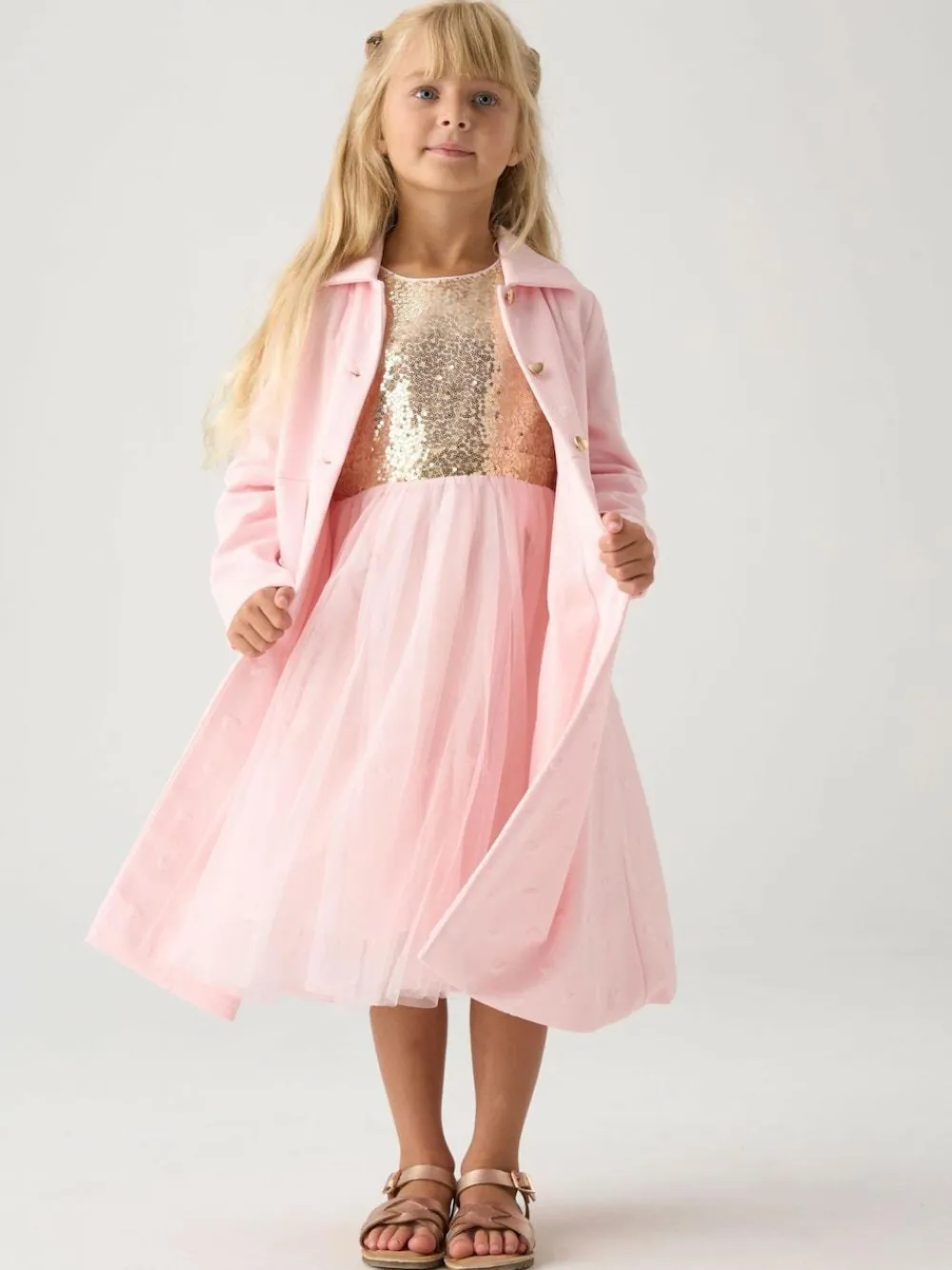 Miss Jacquard Star Jacket and Sequin Dress Set^ Dresses