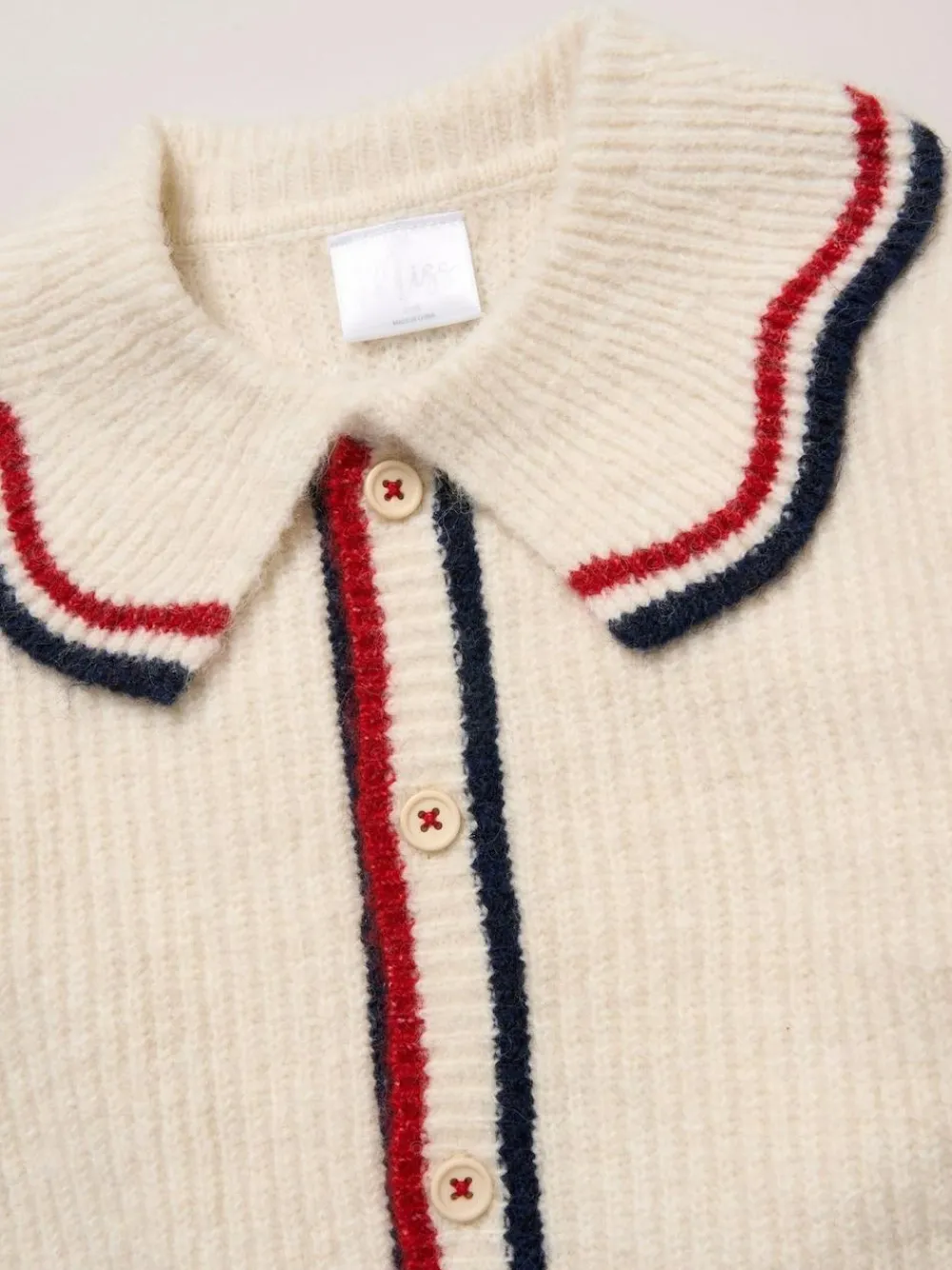 Miss True Knit White Cardigan with Check Skirt^ Shorts & Skirts