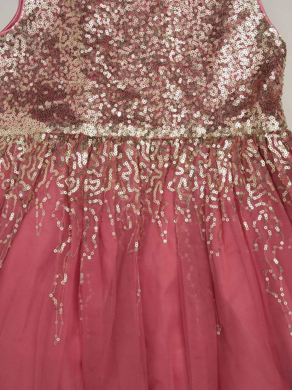Clearance Miss Waterfall Sequin Dress and Faux Fur Bolero Set Pink