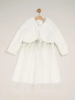 Miss Waterfall Sequin Dress and Faux Fur Bolero Set^ Dresses