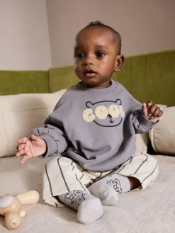 Best Next Monochrome Baby Sweatshirt and Joggers Set (0mths-2yrs)