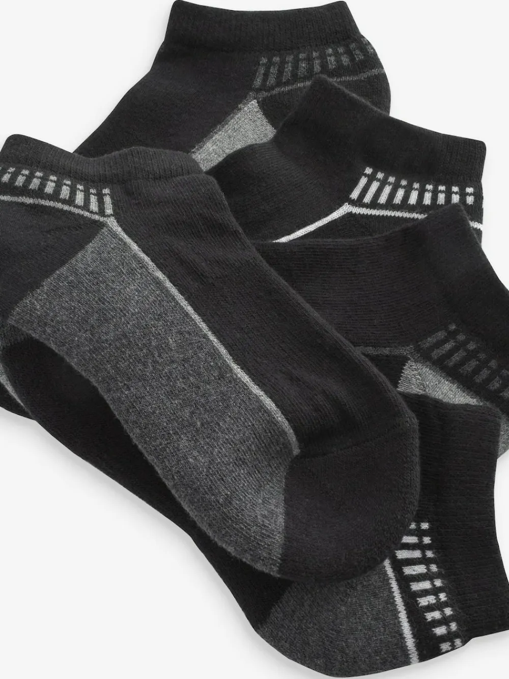 Next Cushioned Footbed Sports Trainers Socks 5 Pack Monochrome