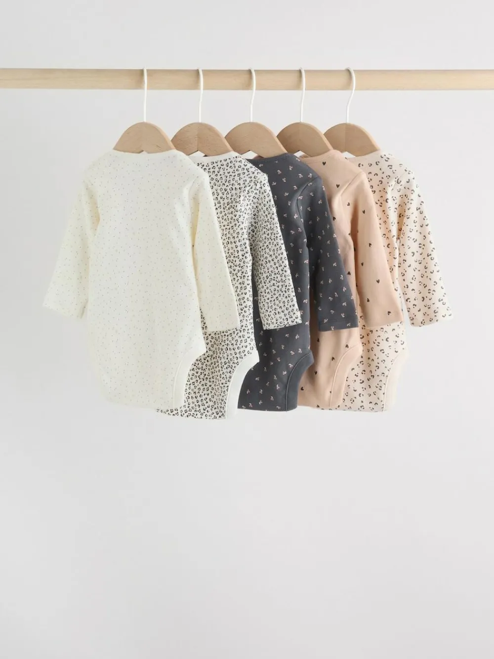 Sale Next Monochrome Long Sleeve Baby Bodysuits 5 Pack