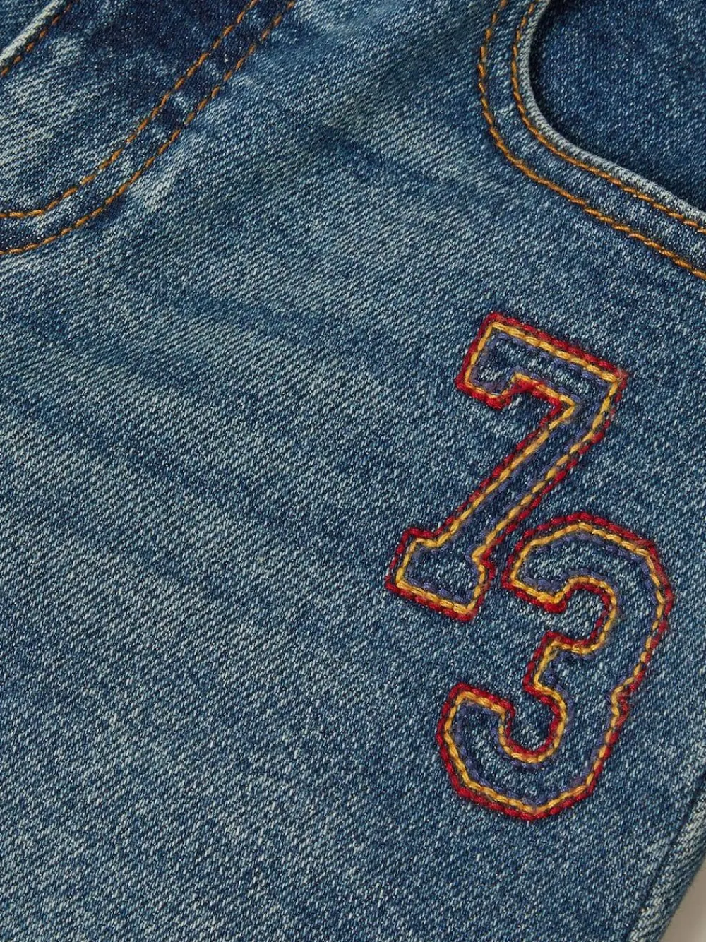Discount Monsoon Blue 73 Logo Straight Leg Jeans