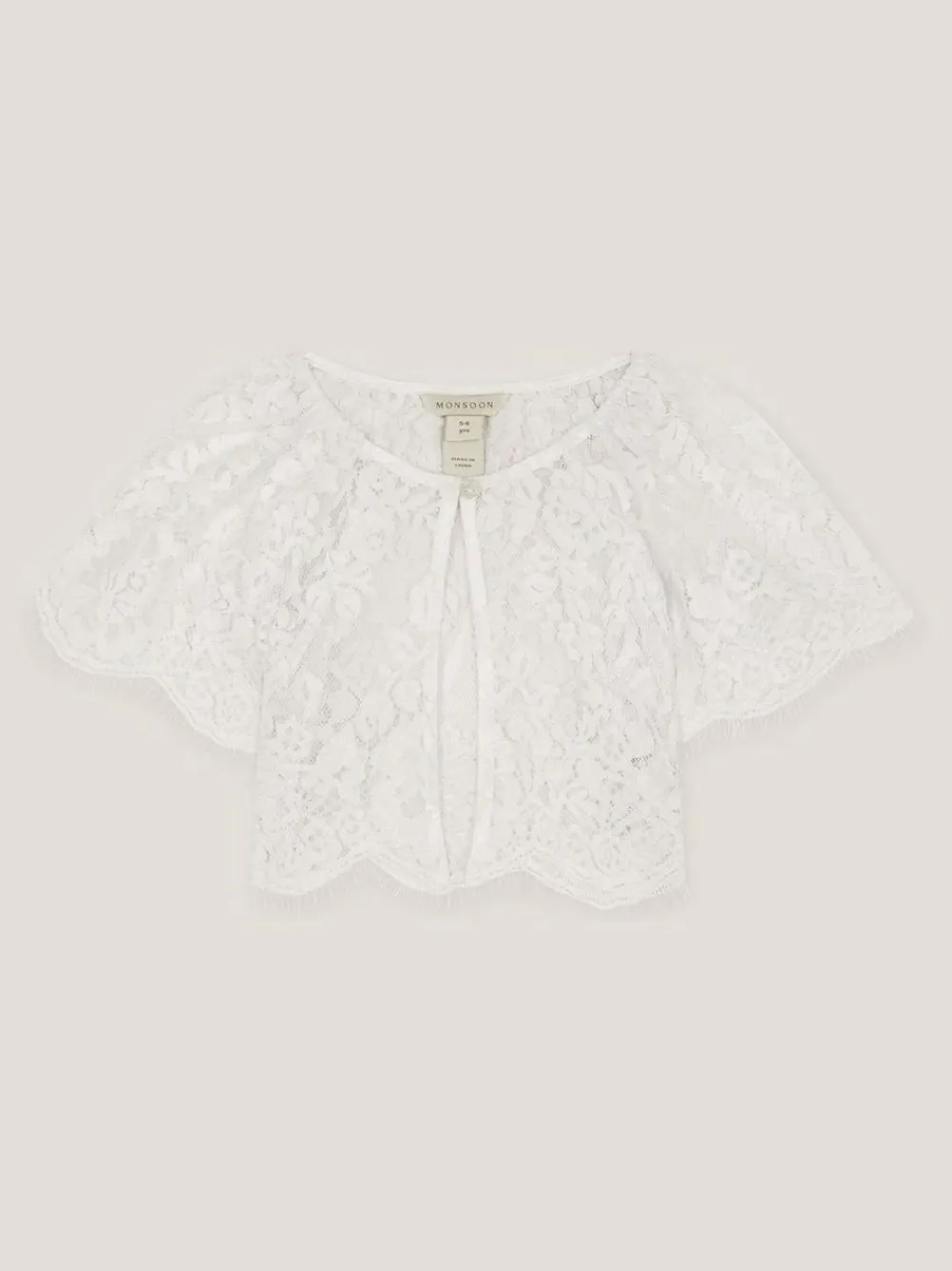 Discount Monsoon Lola Lace Short Sleeve Cover Up Cream
