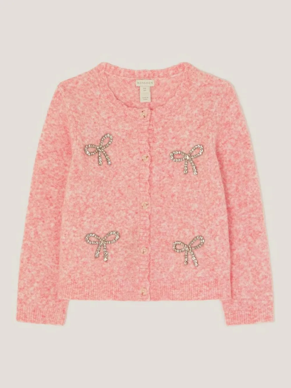 Hot Monsoon Pink Bow Embellished Cardigan