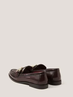 Monsoon Red Britt Fringe Leather Loafers^Women Flats