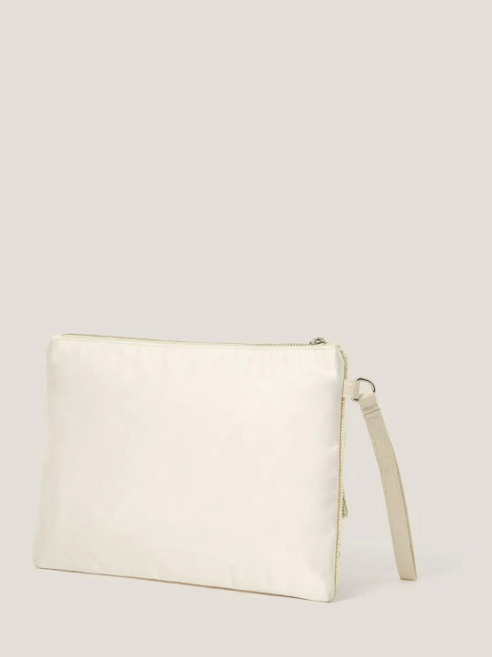 Monsoon Silver Febe Floral Embellished Tassel Pouch^Women Purses