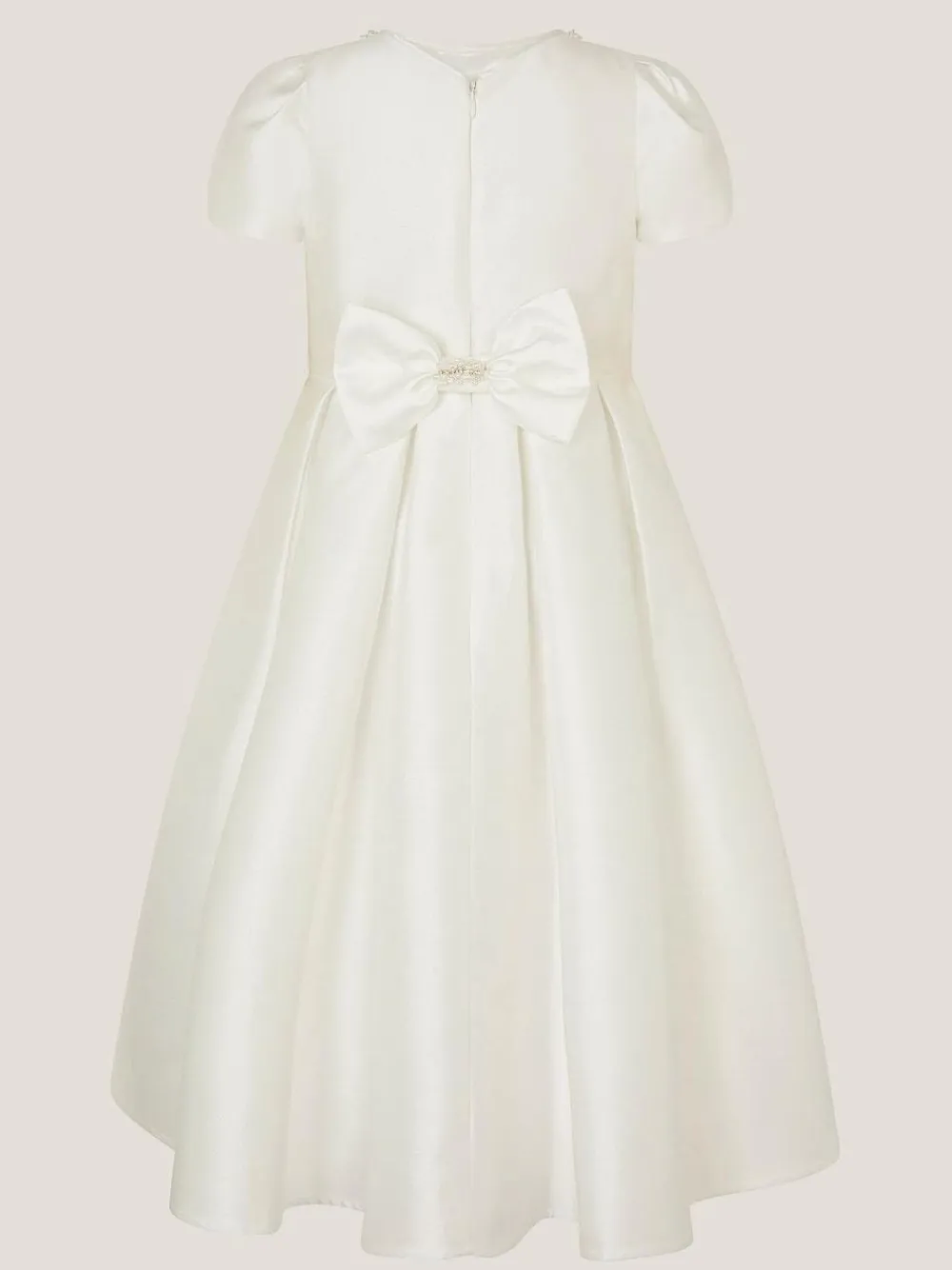 Monsoon White Isabella Short Sleeve Pearl Effect Embellished Dress^ Dresses