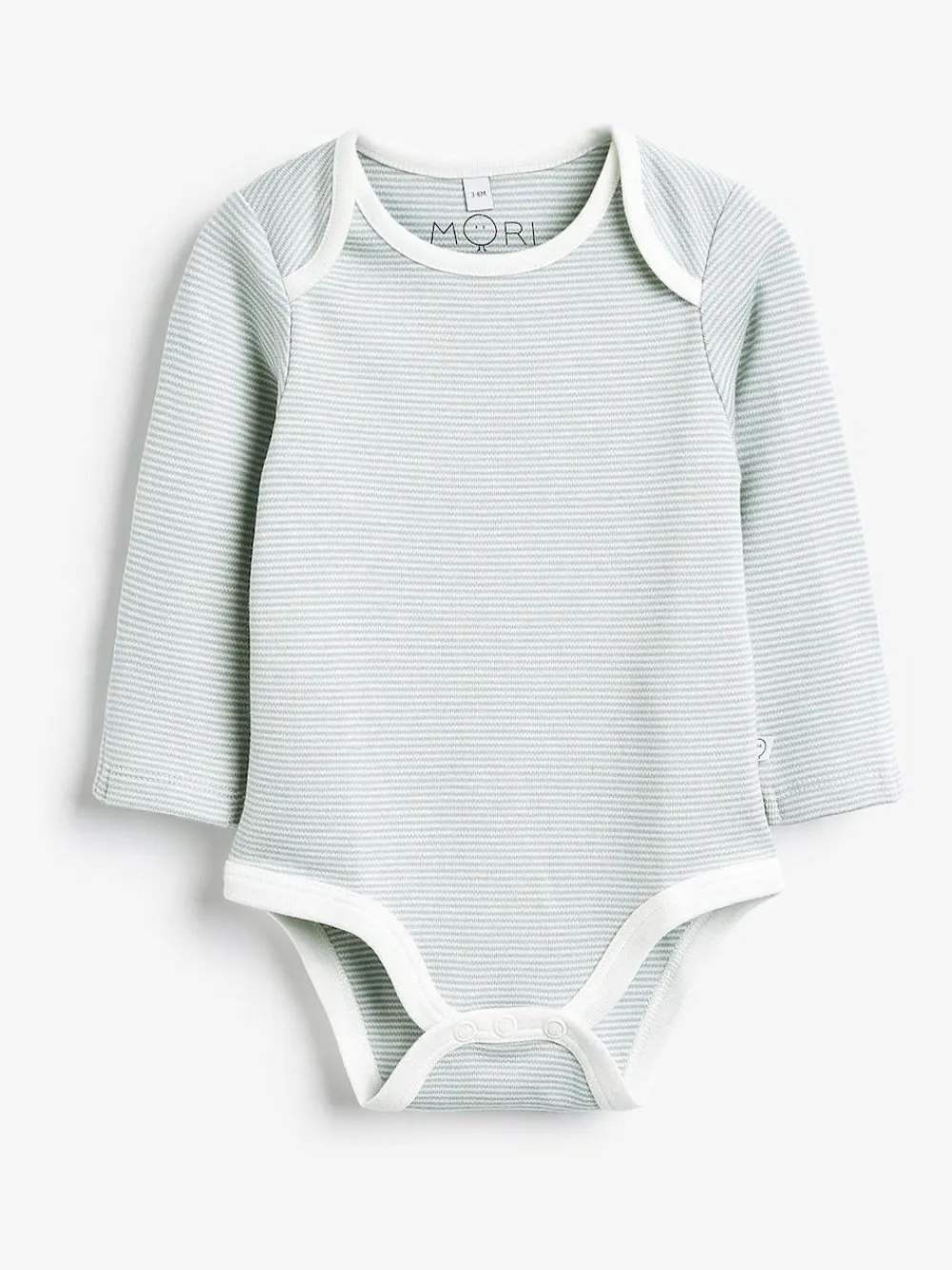 Best Mori Long Sleeve Envelope Neckline Bodysuit Blue