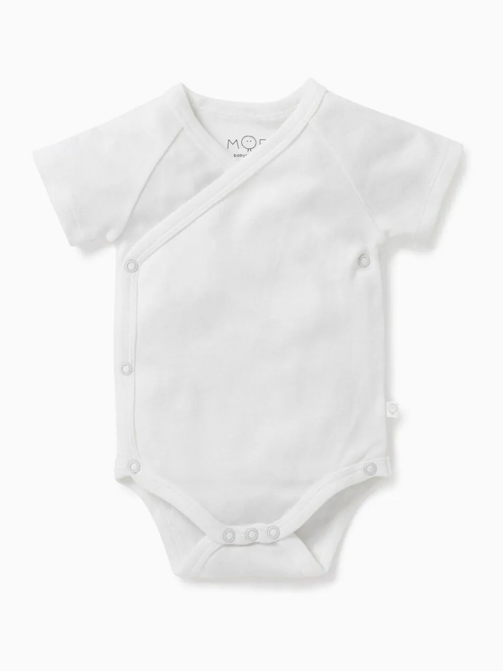 Discount Mori White Short Sleeve Supersoft Kimono Bodysuit