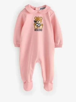 Moschino Baby Logo Sleepsuit, Hat & Bib Giftset With Giftbox^ Bibs