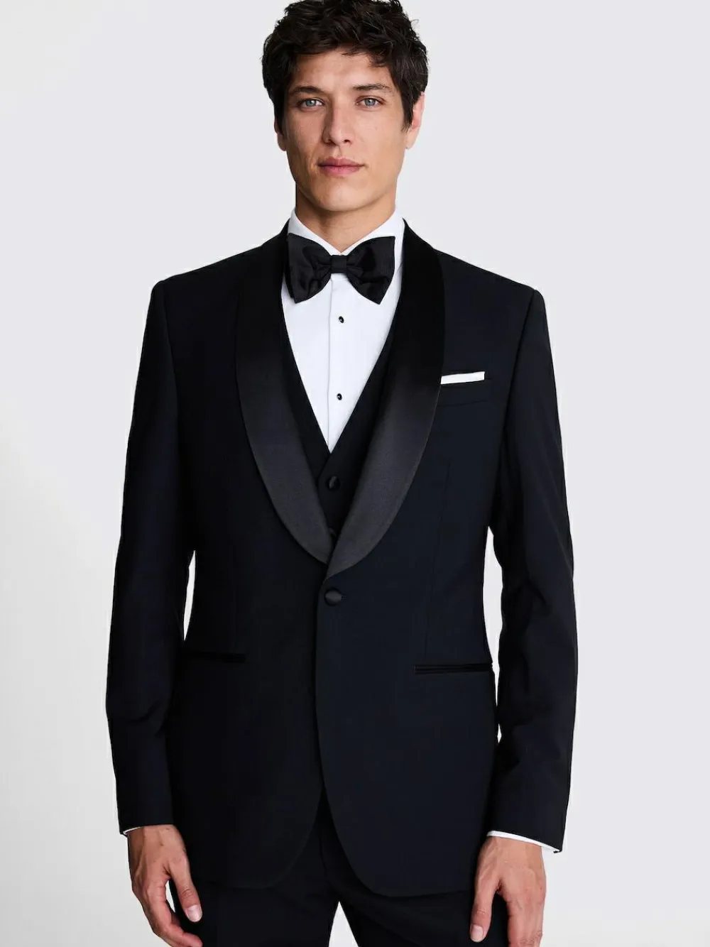 Outlet MOSS Black Tailored Fit Shawl Lapel Tuxedo Jacket
