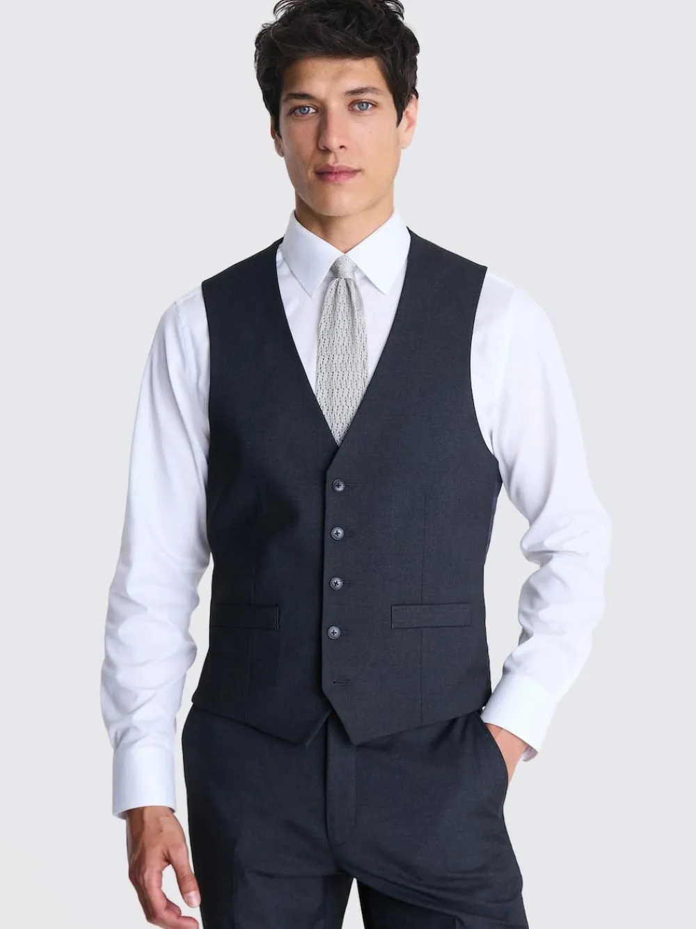 Best MOSS Tailored Regular Fit Stretch Suit Waistcoat Charcoal