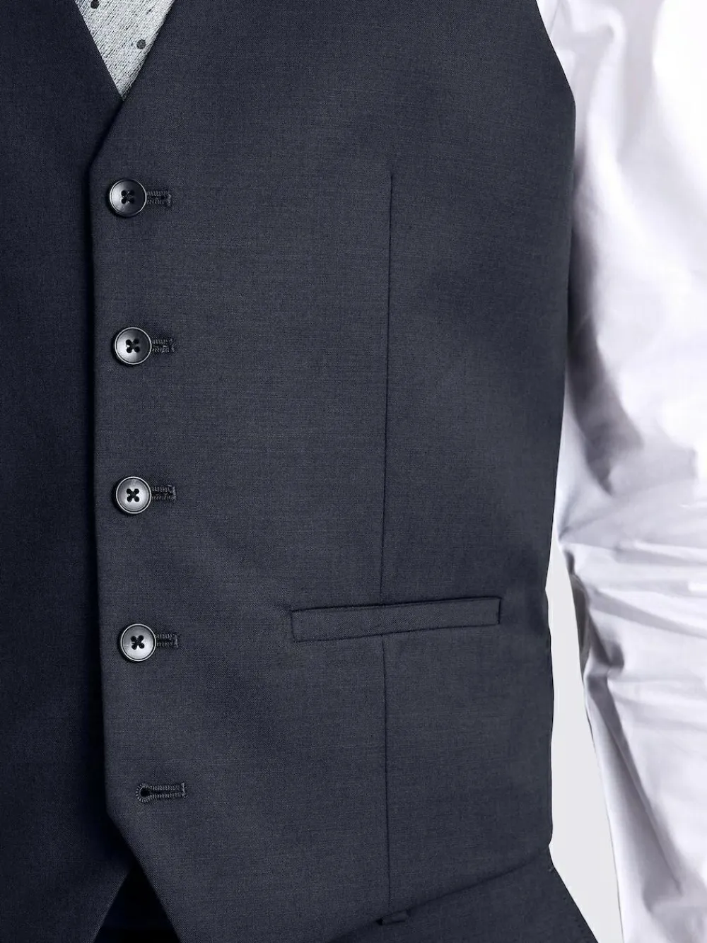 Clearance MOSS Slim Regular Fit Stretch Suit Waistcoat Ink