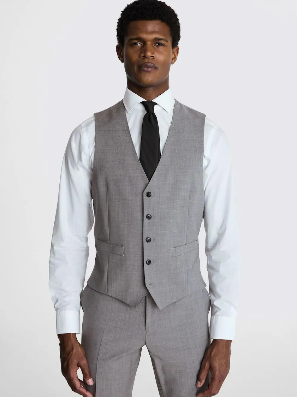 MOSS Light Grey Tailored Performance Suit Waistcoat^ Vests