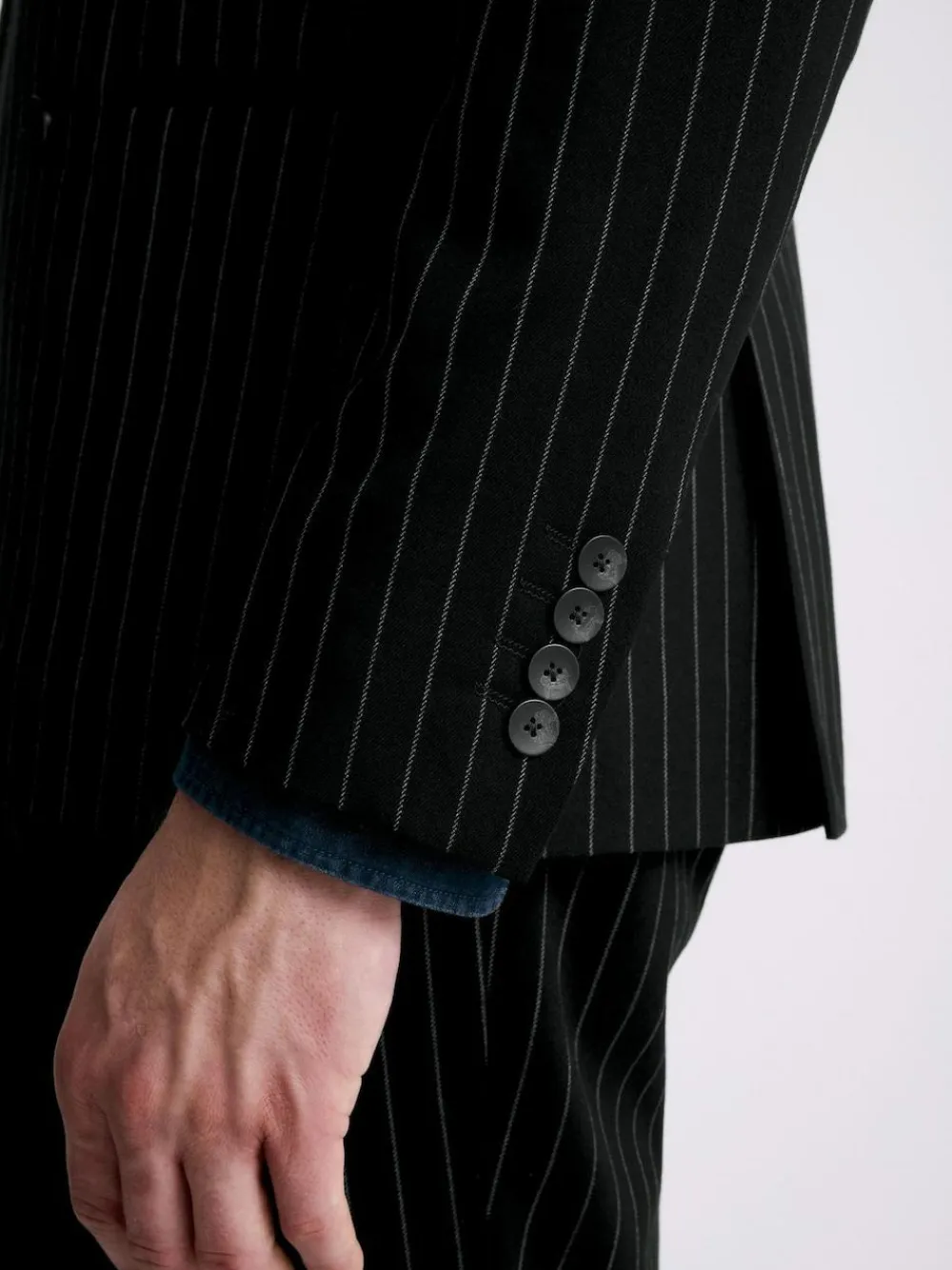Online MOSS Navy Stripe Slim Double Breasted Suit Jacket