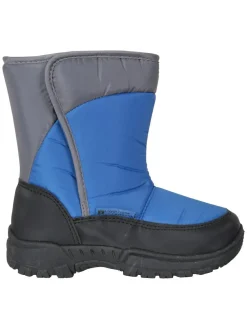 New Mountain Warehouse Caribou Kids Single Stripe Sherpa Lined Adaptive Snow Boots Blue