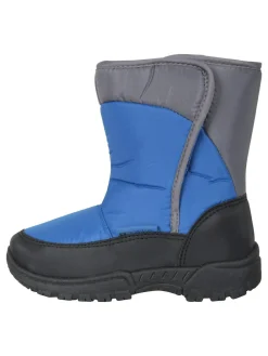 New Mountain Warehouse Caribou Kids Single Stripe Sherpa Lined Adaptive Snow Boots Blue