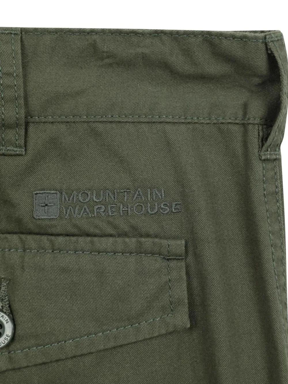 Discount Mountain Warehouse Green Mens Lakeside 100% Cotton Cargo Shorts