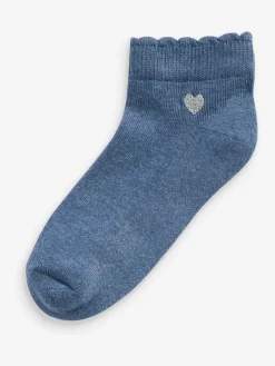 Online Next Multi 7 Pack Cotton Rich Embroidered Cushioned Sole Trainer Socks