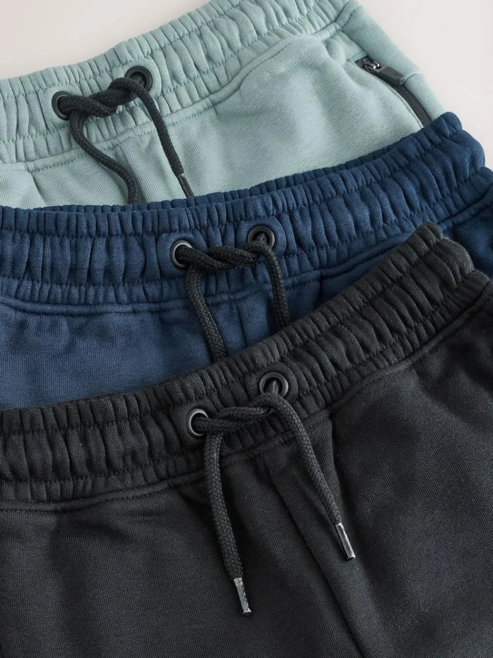 Next Slim Fit Zip Joggers 3 Pack (3-16yrs) Multi Black/Navy/Mineral