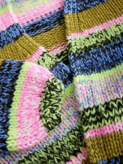 Outlet Next Multi Blue/Green Stripe Soft Touch Chunky Knit Cardigan