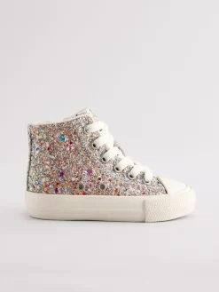 Discount Next Wide Fit (G) High Top Trainers Multi Glitter