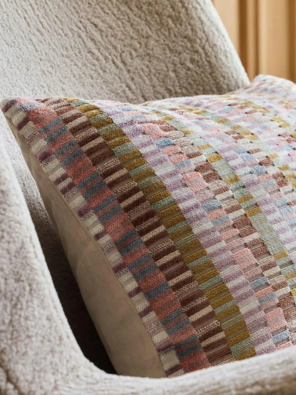 Next 40 x 59cm Cut Velvet Rio Blocks Cushion^ Cushions & Throws