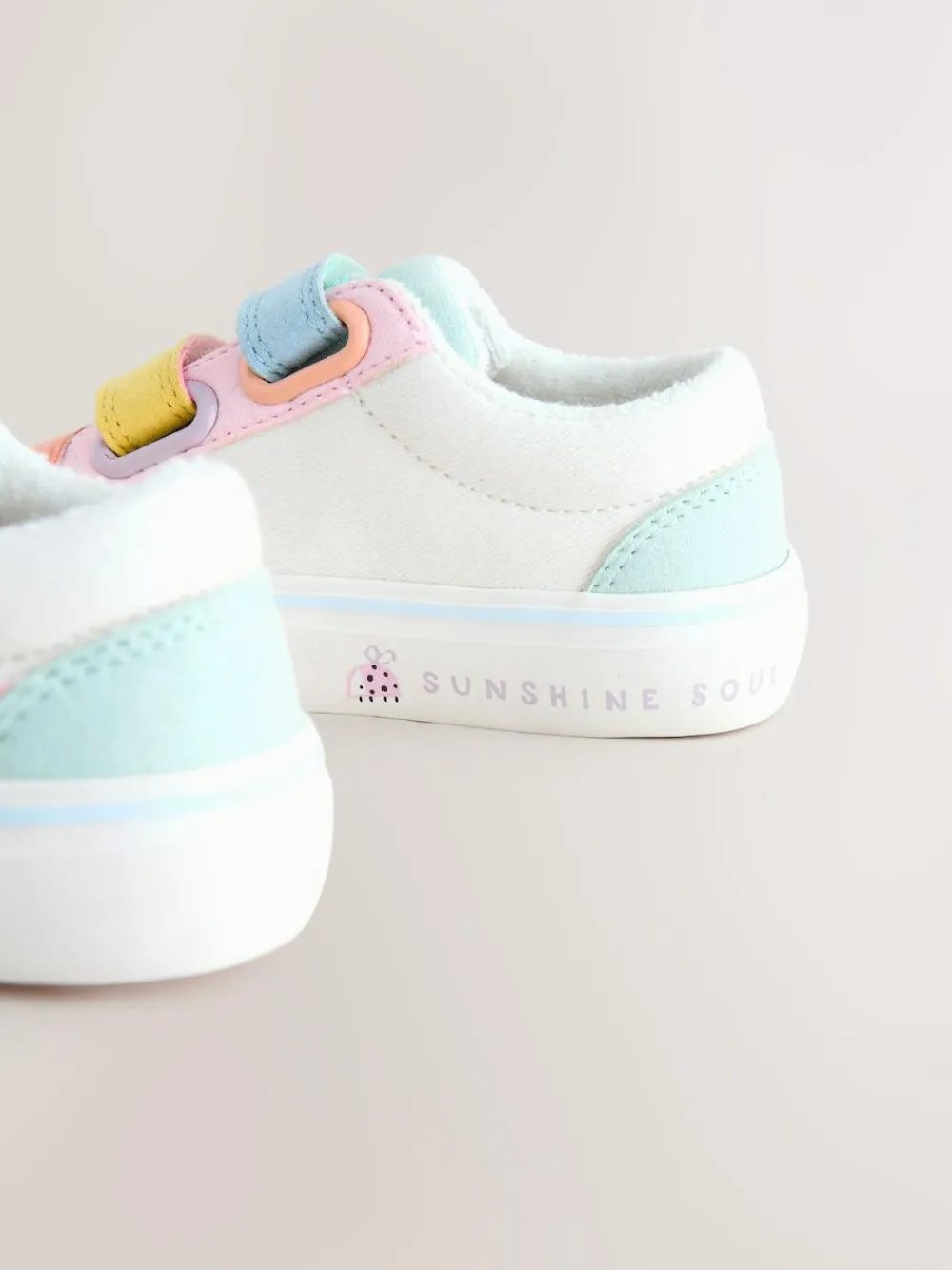 Online Next Wide Fit (G) Touch Fastening Trainers Multi Pastel