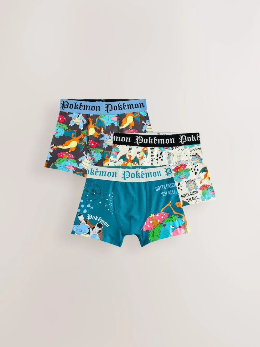New Next Multi Pokemon Trunks 3 Pack (5-12yrs)