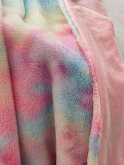 Next Multi Rainbow Ombre Rainbow Ombre Faux Fur Throw^ Cushions & Throws