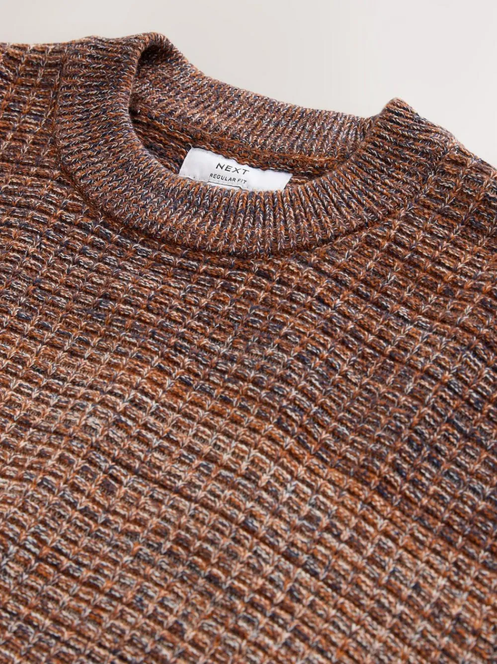 Outlet Next Multi Regular Fit 100% Cotton Ombre Twist Knit Crew Jumper