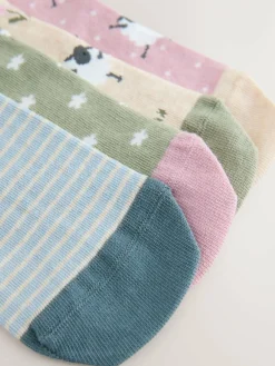 New Next Multi Sheep Print Trainer Socks 4 Pack