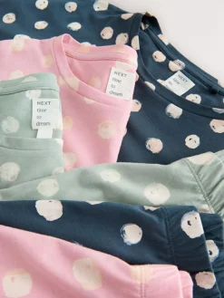 Online Next Multi Spot Long Sleeve Pyjamas 3 Pack