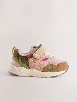 Online Next Standard Fit (F) Elastic Lace Touch Fasten Trainers Multi