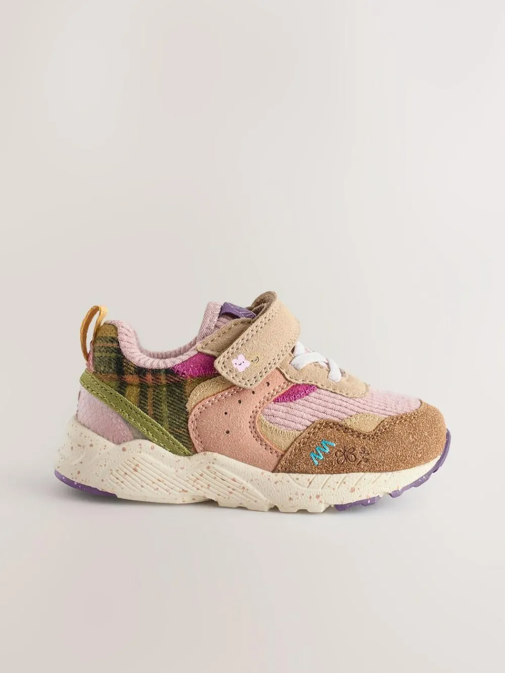 Online Next Standard Fit (F) Elastic Lace Touch Fasten Trainers Multi