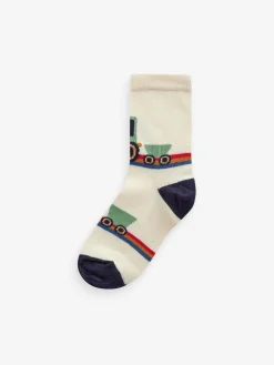Next Multi Stripe Transport Cotton Rich Socks 7 Pack^BOY Socks & Tights|Socks & Tights