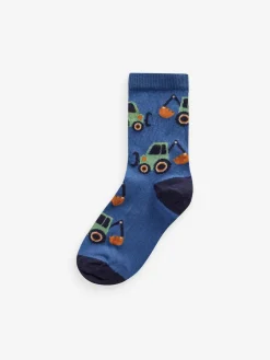 Next Multi Stripe Transport Cotton Rich Socks 7 Pack^BOY Socks & Tights|Socks & Tights