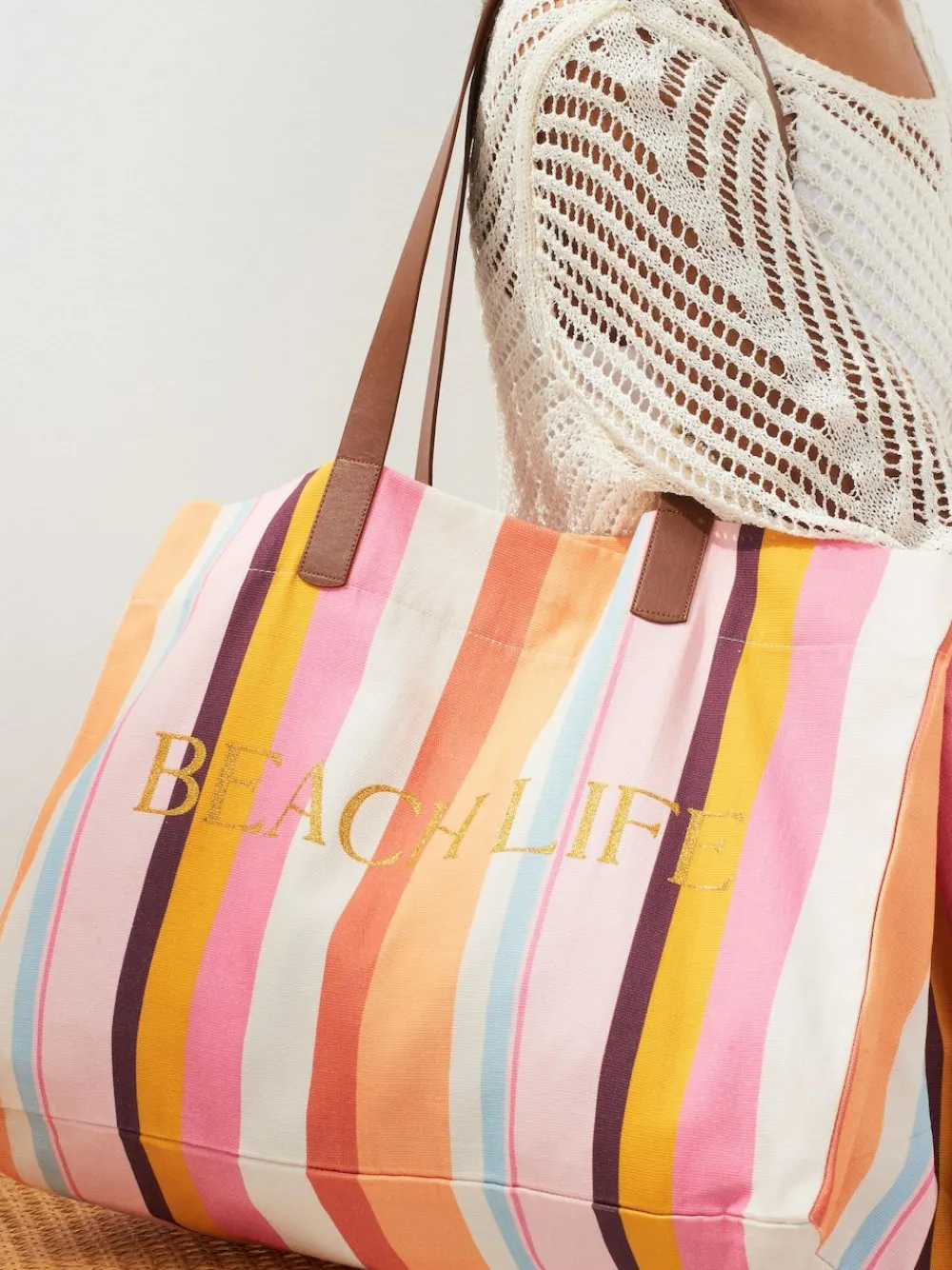 Next Multi Striped Beach Bag^Women Bags