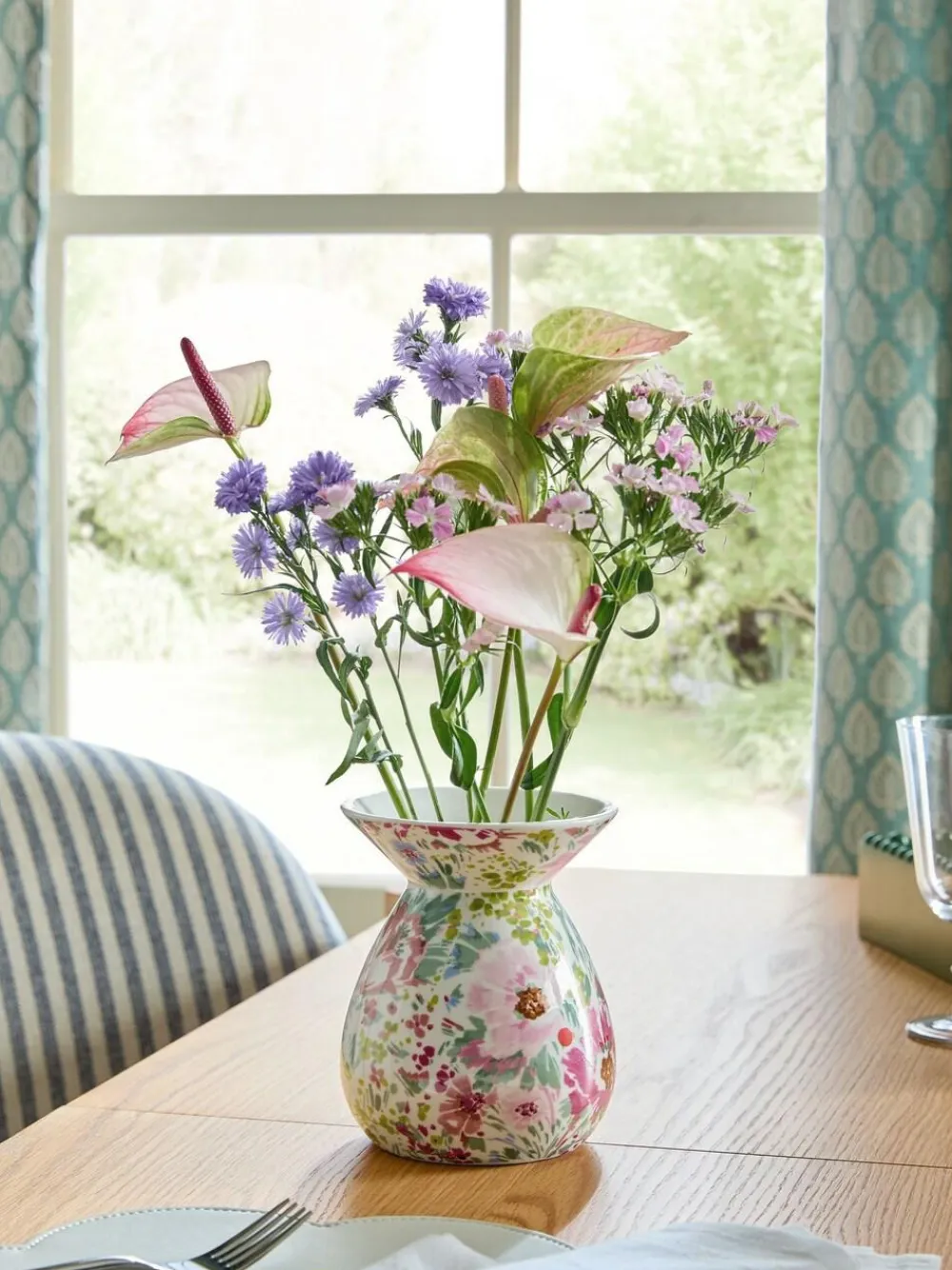 Hot Next Multicolour Floral Print Small Ceramic Vase