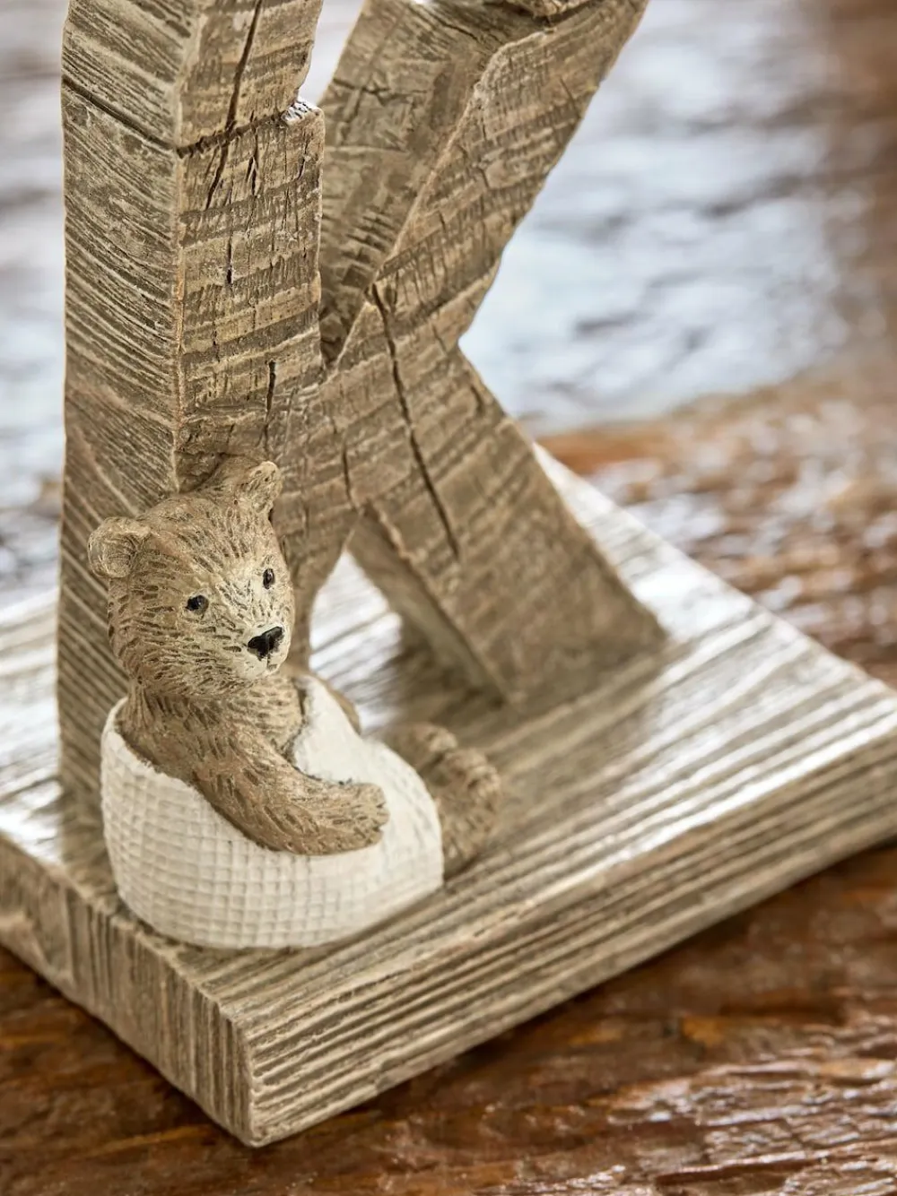 Clearance Next Natural Bertie Bear Soak Word Block Ornament